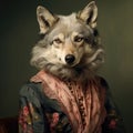 Wolf in grandmas clothes, animal art