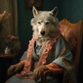 Wolf in grandmas clothes, animal art