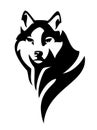 Wolf head black and white vector