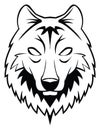 Wolf Head Black And White Vector Illustration Design Royalty Free Stock Photo