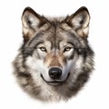 Grey Wolf Close-up: Digital Illustration With Realistic Attention To Detail Royalty Free Stock Photo