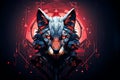 wolf head design on a dark background Royalty Free Stock Photo