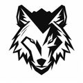 Bold Graphic Wolf Icon In Black And White