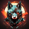 wolf head design on a dark background Royalty Free Stock Photo