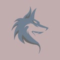 Wolf head design from the side that is manly and brave