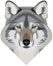 Wolf head face, western gray wolf mascot vector illustration