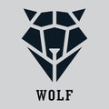 Wolf head geometric style. Polygonal triangular animal illustrat