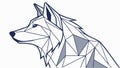 A wolf head illustration designed in a modern, low-poly geometric style. vector design Generative AI Royalty Free Stock Photo