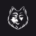 Wolf head monochrome symbol. Vector vintage illustration. Royalty Free Stock Photo