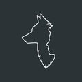 Wolf head silhouette and human face silhouette