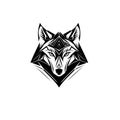 Wolf head silhouette vector on a white background. Royalty Free Stock Photo