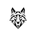 Wolf head silhouette vector on a white background. Royalty Free Stock Photo