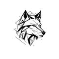 Wolf head silhouette vector on a white background. Royalty Free Stock Photo