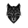 Wolf head silhouette vector on a white background. Royalty Free Stock Photo