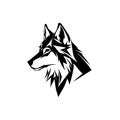 Wolf head silhouette vector on a white background. Royalty Free Stock Photo