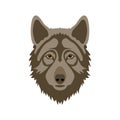 Wolf head vector illustration style flat