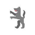 Wolf Heraldic animal. Fantastic Beast. Monster for coat of arms. Heraldry design element