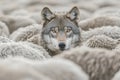 Wolf hiding among sheep, blending in with the flock, a metaphor for danger and deception Royalty Free Stock Photo