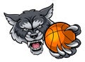Wolf Holding Basketball Ball Mascot