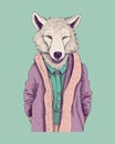 Wolf in Hood Jacket Sheeps Clothing Generative AI Illustration