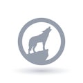 Wolf howl silhouette icon