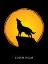 Wolf howling graphic Royalty Free Stock Photo