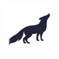 The wolf howling at the moon, vector illustration, silhouette of wolf Royalty Free Stock Photo