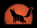 Wolf howling side view graphic vector Royalty Free Stock Photo