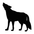 wolf howling silhouette Royalty Free Stock Photo