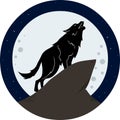 Wolf Howling To The Moon At Night Royalty Free Stock Photo