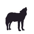 Wolf howls, image silhouette, vector