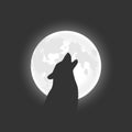 Wolf howls at the Moon Royalty Free Stock Photo