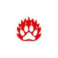 Dog paws logo vector. Flat logo design. Royalty Free Stock Photo