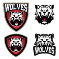 Wolf illustration. Angry Wolves, sport club or team emblem