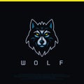 Wolf illustration on black Royalty Free Stock Photo