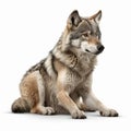 wolf isolated on white background generative AI Royalty Free Stock Photo