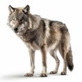 wolf isolated on white background generative AI Royalty Free Stock Photo