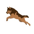 Wolf jumping vector illustration Flat