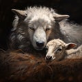 The wolf and the lamb are resting side by side