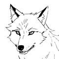 Wolf . Line art. Logo design for use in graphics. T-shirt print, tattoo design.