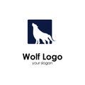 wolf logo template, design concept vector illustration Royalty Free Stock Photo