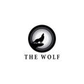 Wolf logo template vector