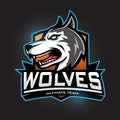 Wolves esport gaming mascot logo template. vector