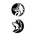 Wolf Logo Vector Silhouette Set Bold & Striking Designs. Royalty Free Stock Photo