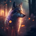 Wolf in the magic forest