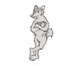 Wolf Mascot with Crossed Arms Gesture Illustration Royalty Free Stock Photo