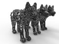 Wolf mesh statues