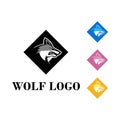 Wolf monogram logo. Simple icon design