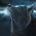 Wolf and night rain.