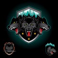Wolf pack emblem logo Royalty Free Stock Photo